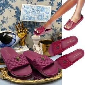 🆕 KURT GEIGER LONDON 🧿 NWOB Meena Eagle Quilted Slide, Purple - Sz EU39 US 8.5